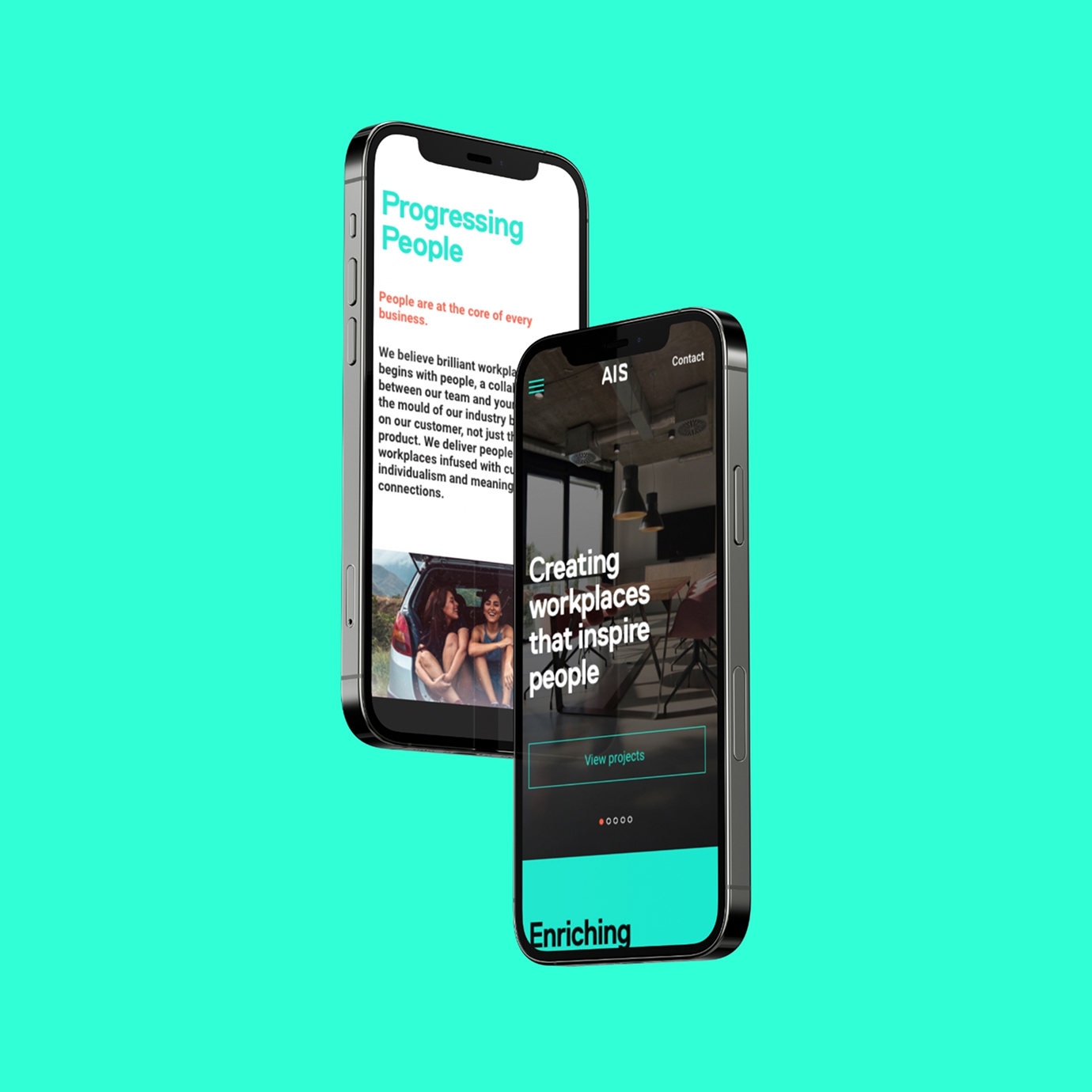 AIS Interiors website mobile phones
