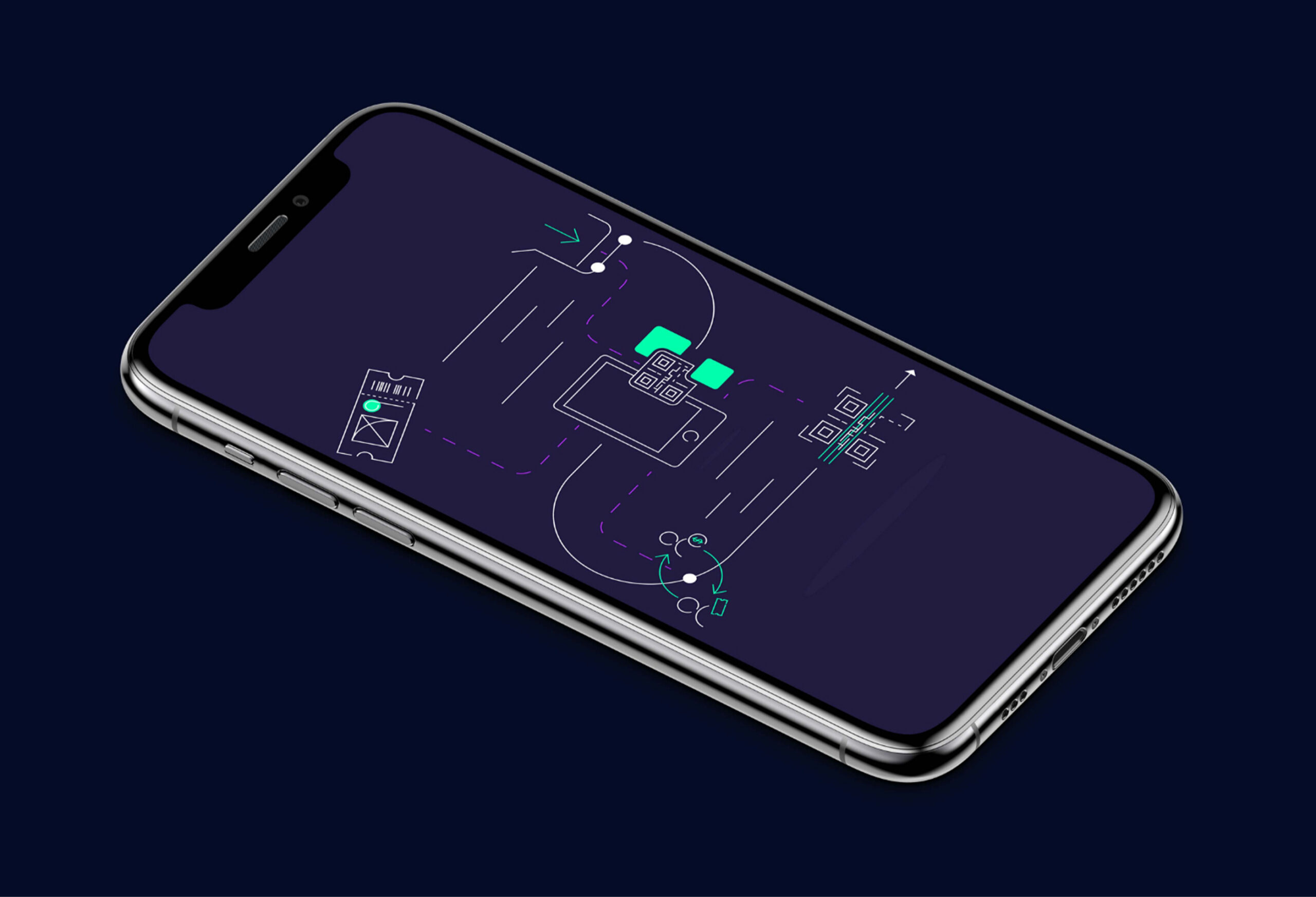 Artos abstract line art graphic on a mobile phone