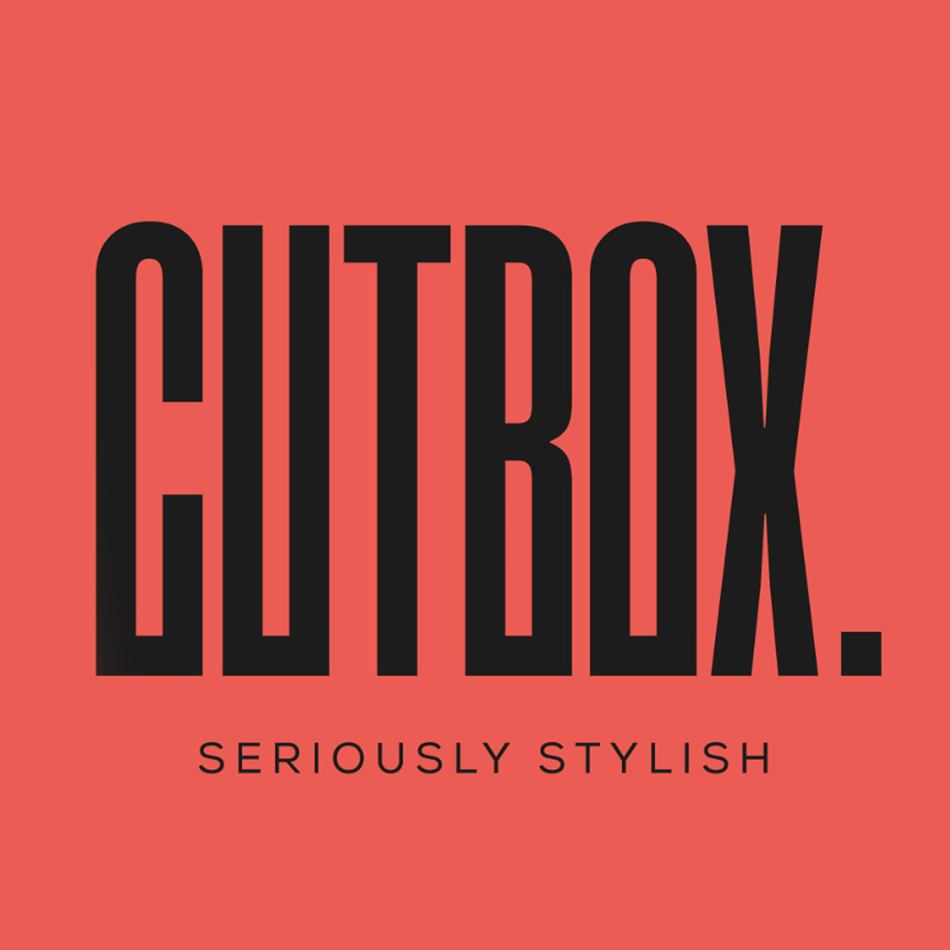 Cutbox seriously stylish logo and tagline