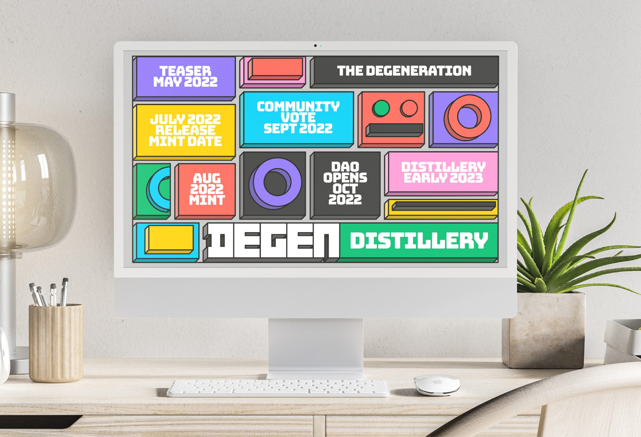 Degen Distillery on a desktop computer
