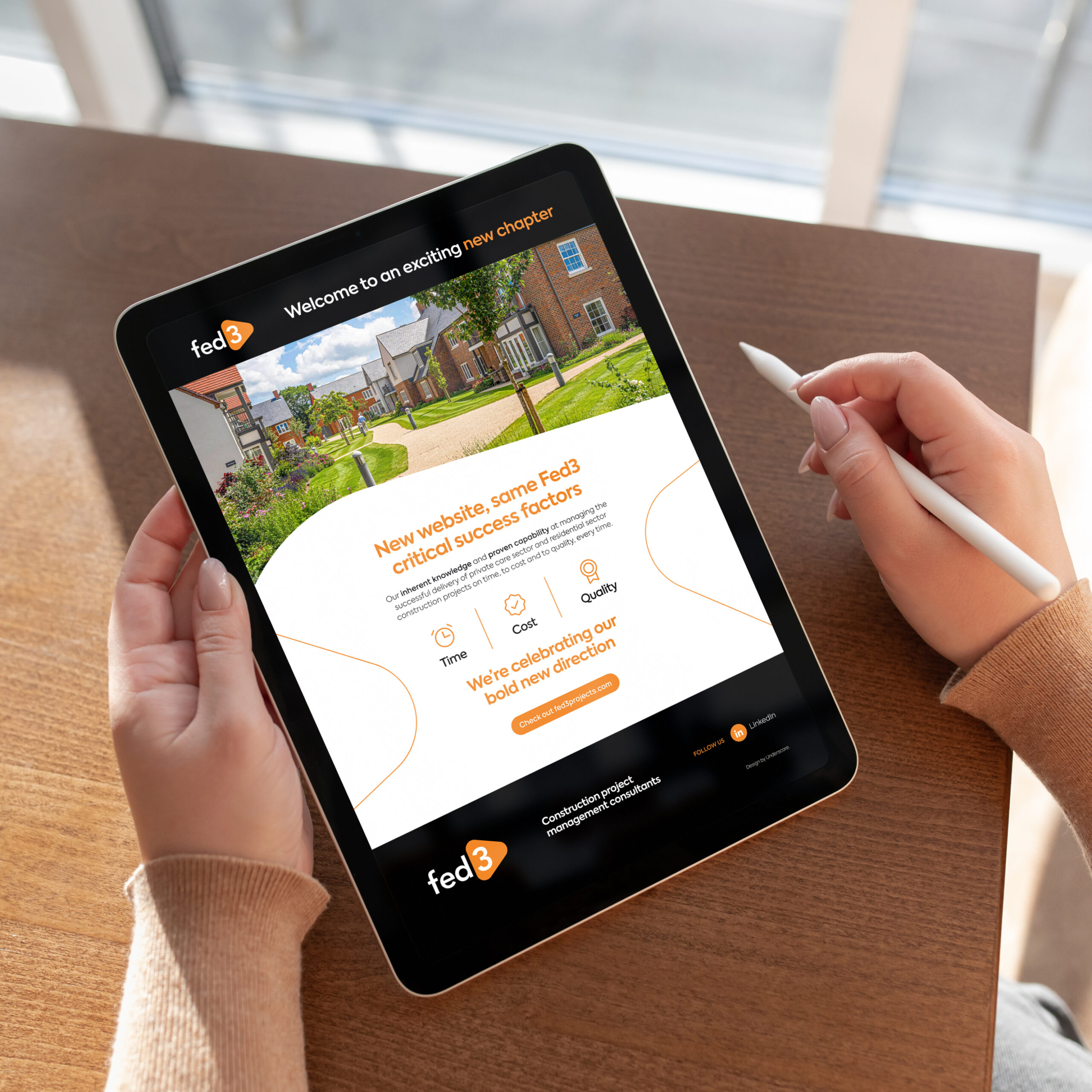 Fed 3 Projects email news letter on tablet device