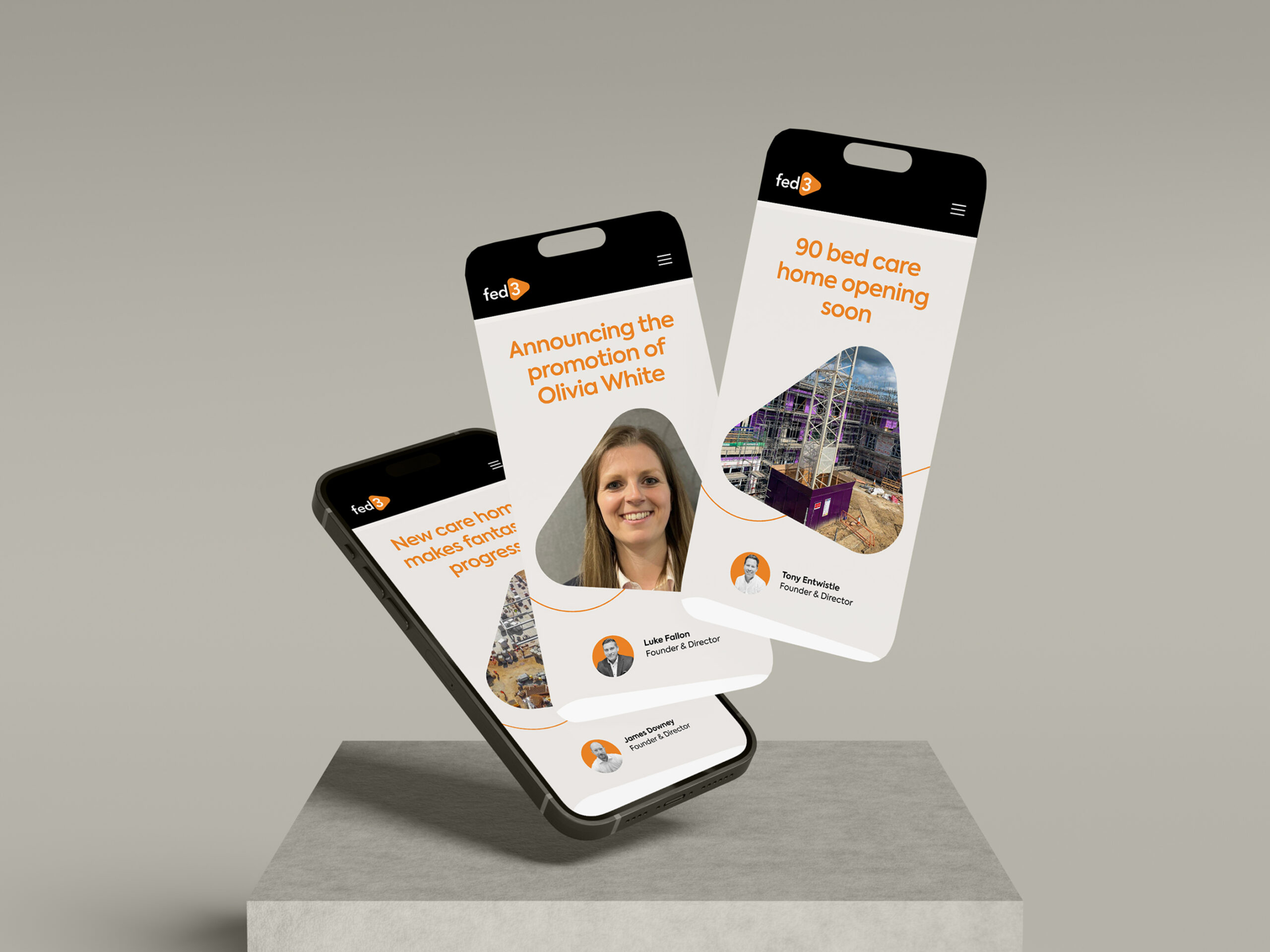 Fed 3 Projects website on mobile phone