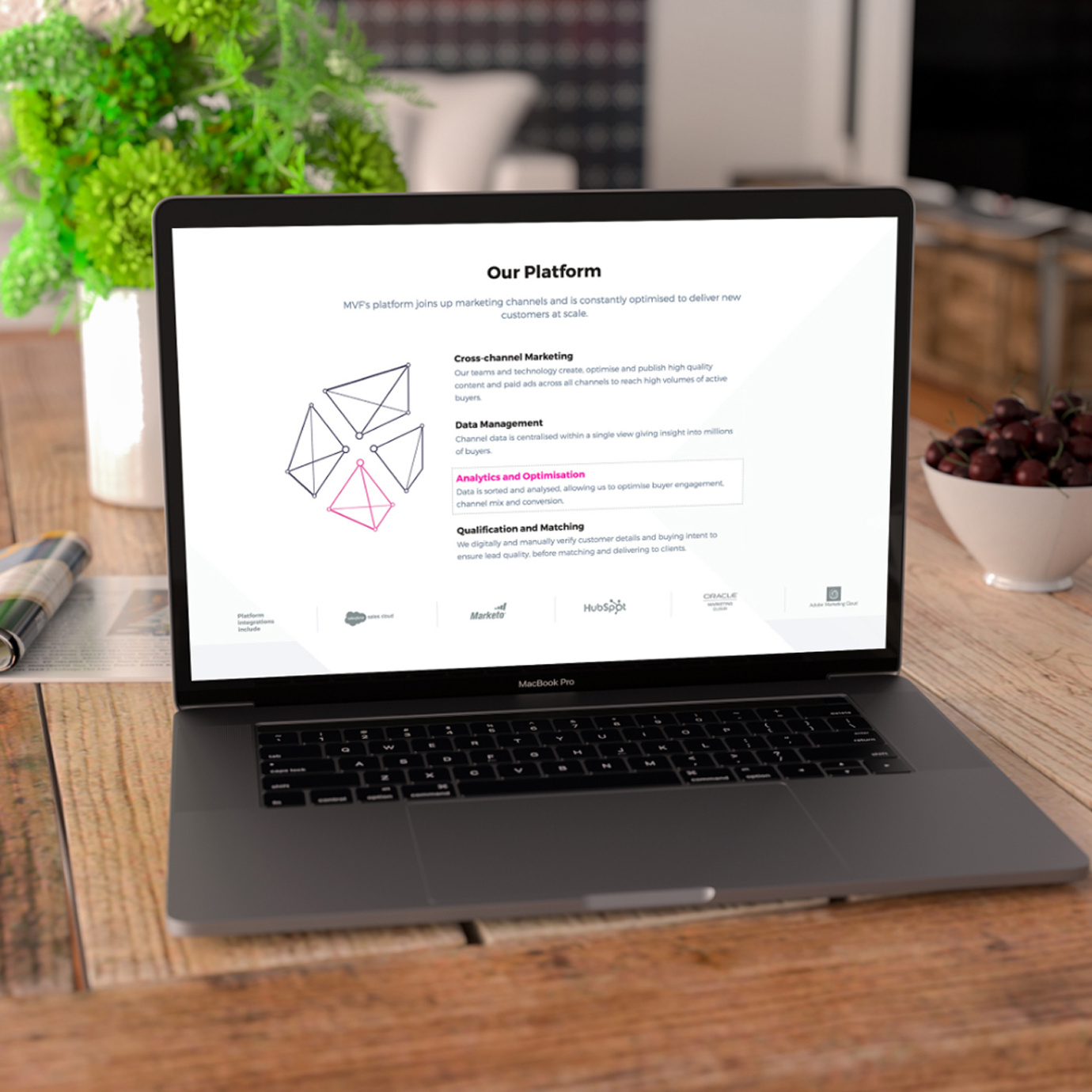 MVF website on a laptop