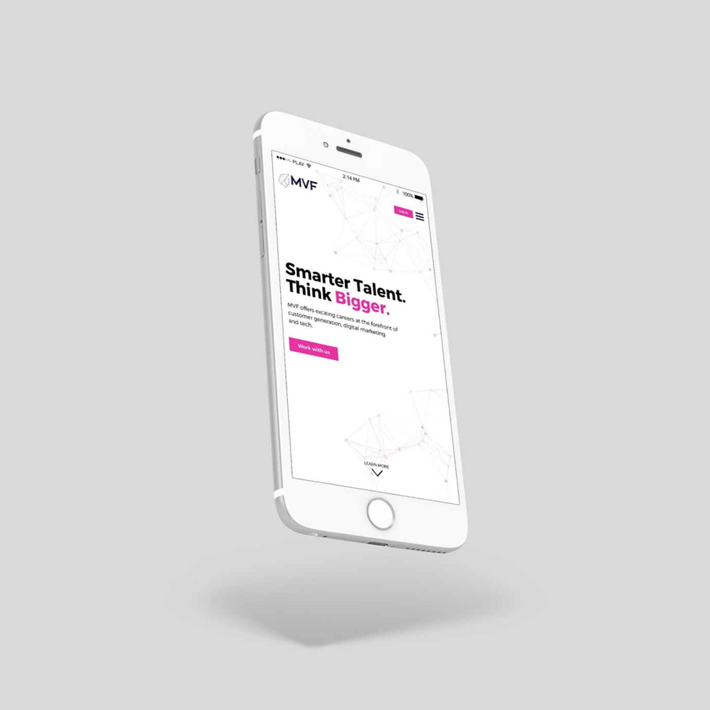 MVF website on a mobile phone