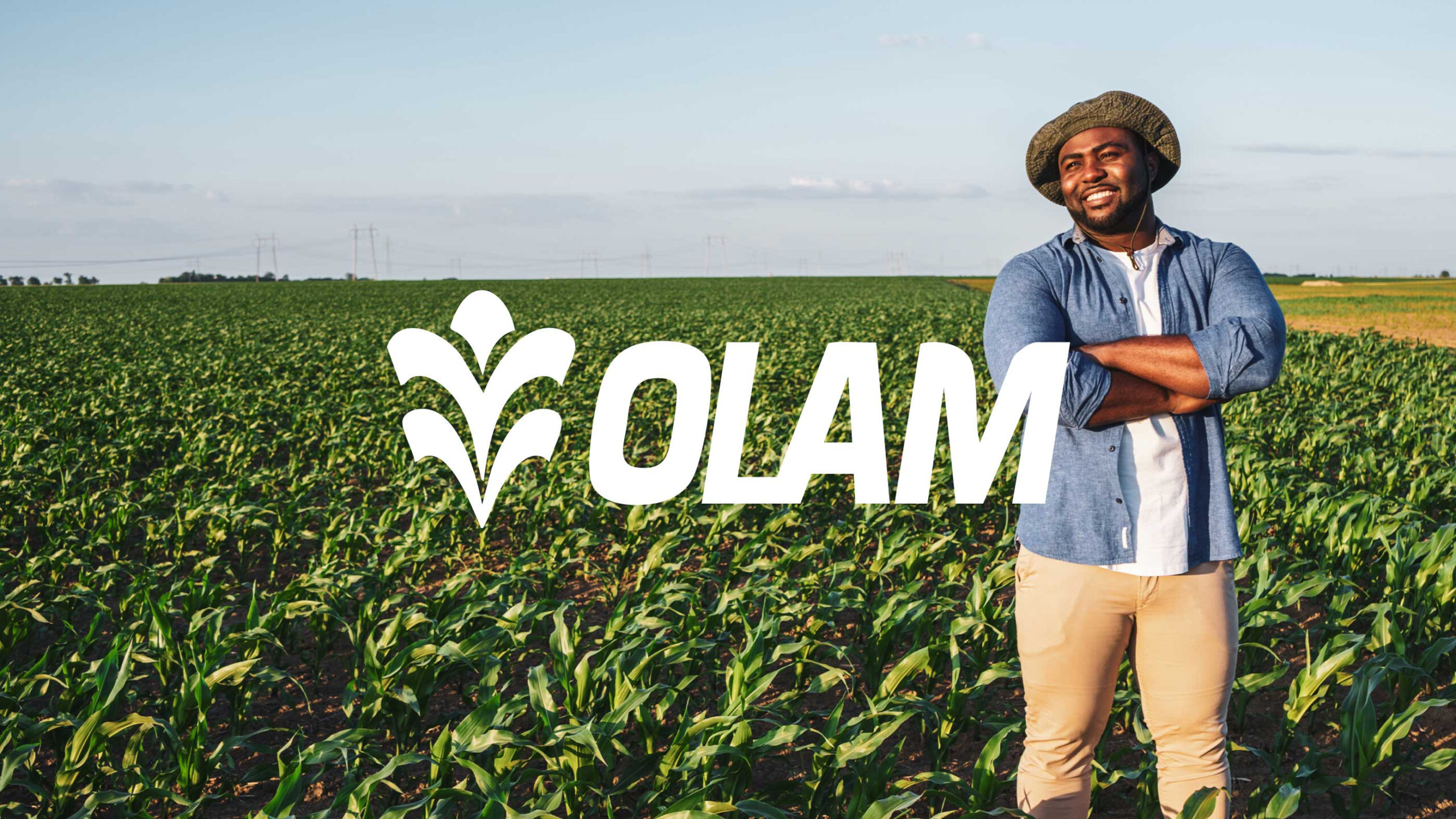 Happy Olam agricultural farmer in a field