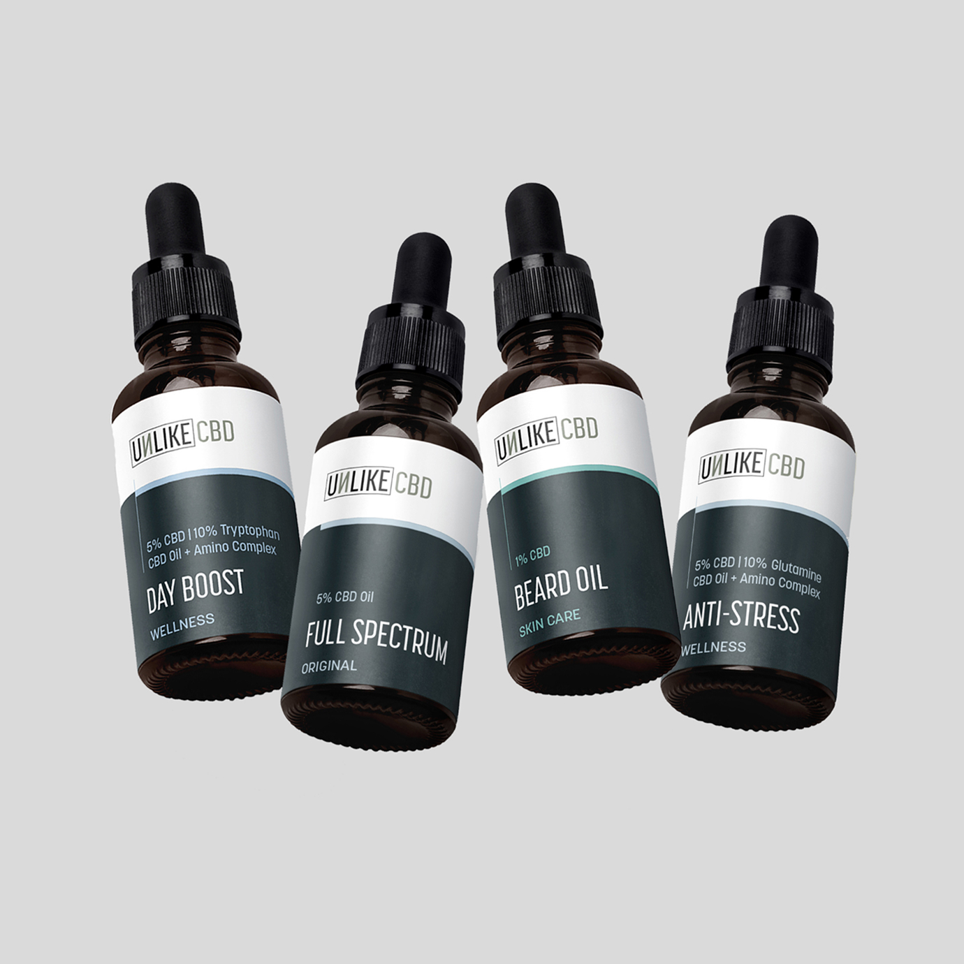 Unlike CBD bottles of various products