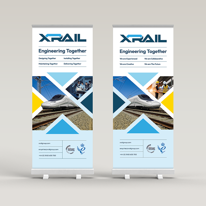 Xrail roll up roller banners