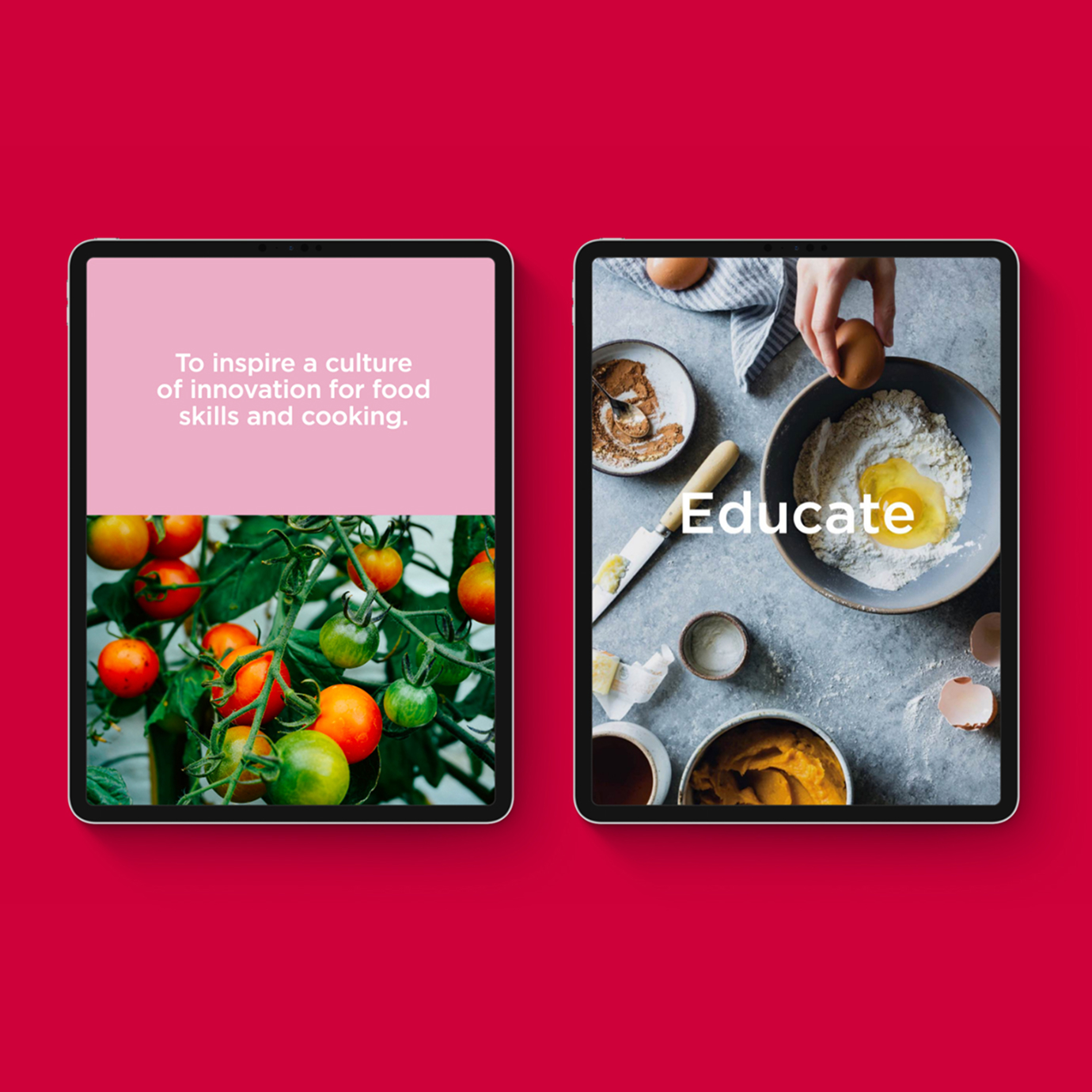 Tablet version of foodology's website