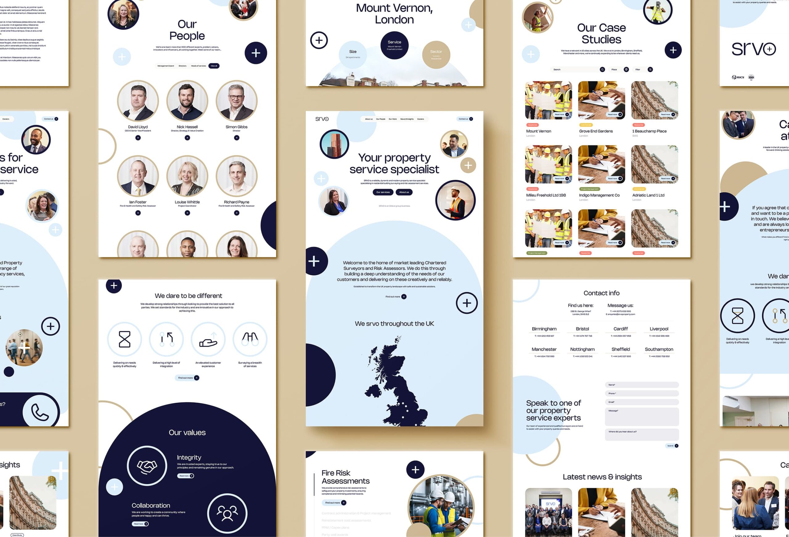Website screens