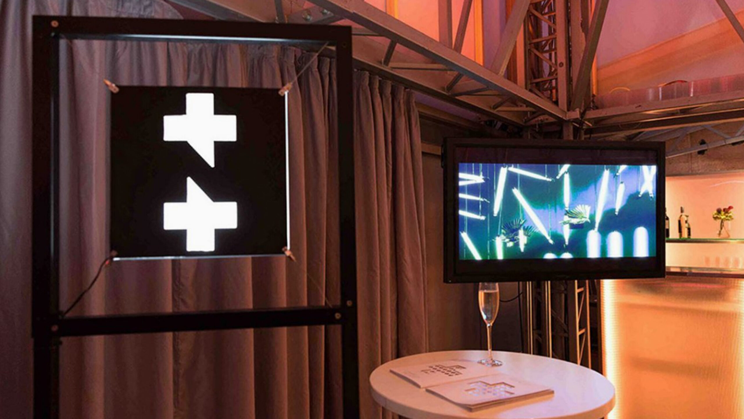Nulty display screens in a conference room