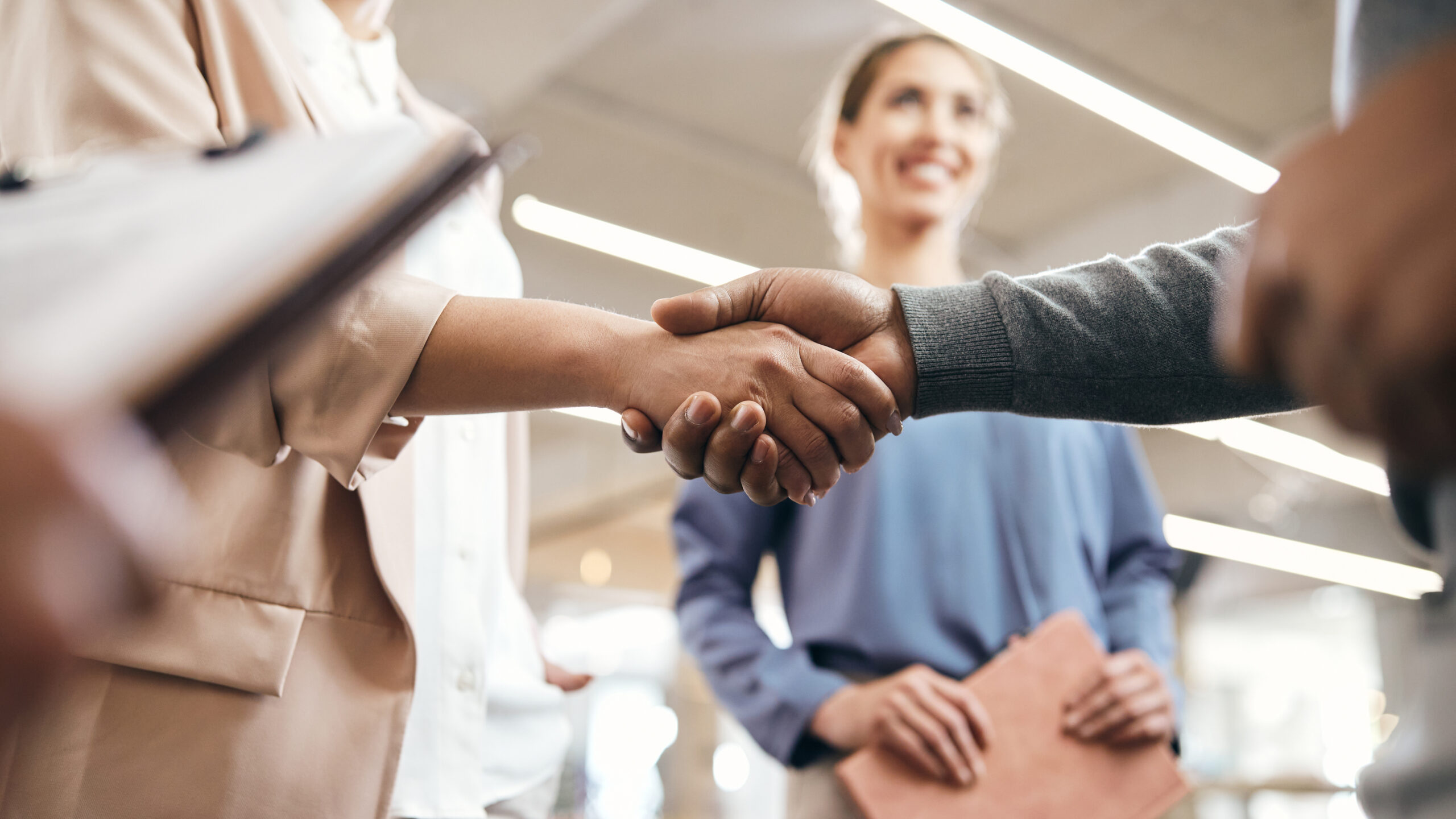 Business partners shaking hands
