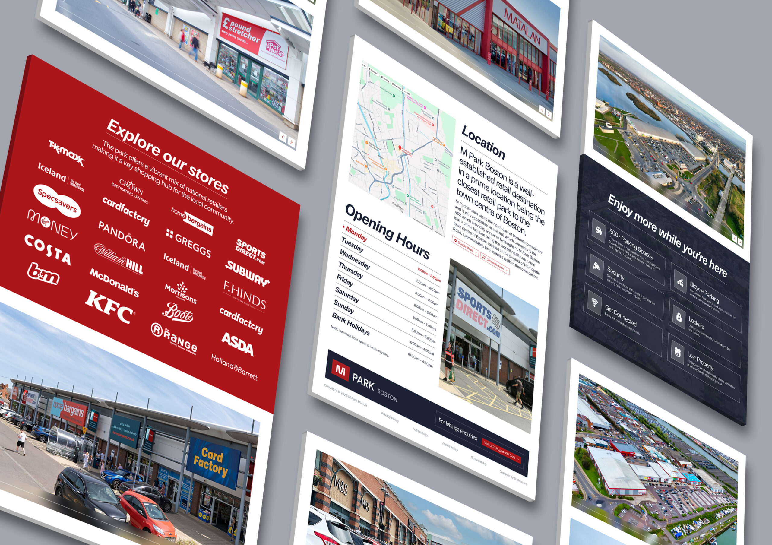 M Core retail website sections