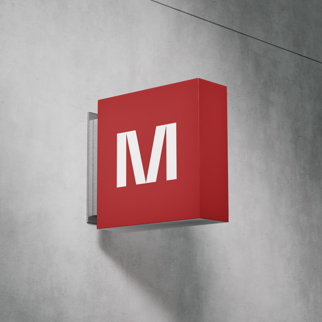 M Core logo on a wall sign