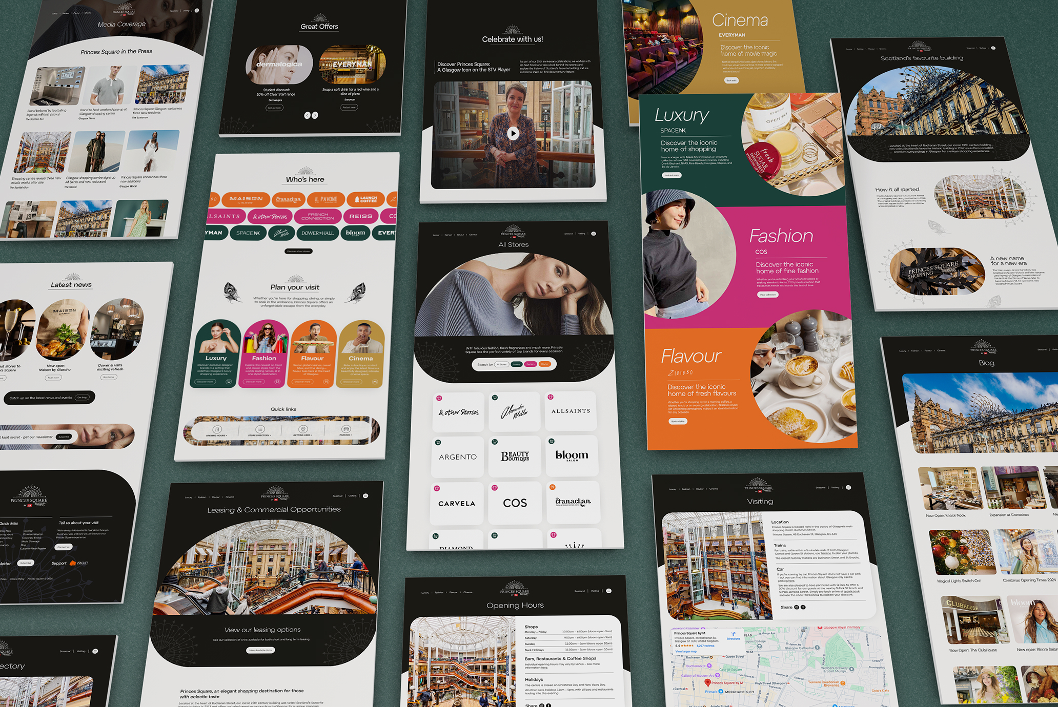 Princes Square desktop website